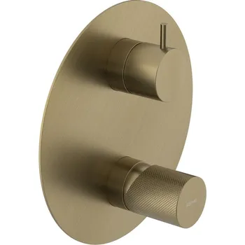 Vodovodní baterie Sapho Ultratap Podomítková sprchová baterie, 3 výstupy, otočný přepínač, zlato mat, UT044TG