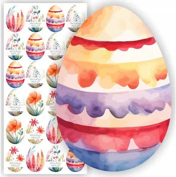 Velikonoční dekorace SAMOLEPKY štítky vajíčka velikonoční vajíčka mix Velikonoce dárek karta 24 ks