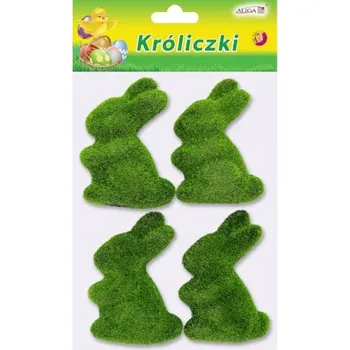 Obraz Velikonoční figurky Aliga Flokovaní králíčci 8 cm zelení 4 kusy