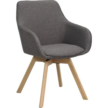 Jídelní židle ROWICO Jídelní židle ALISON s područkami tmavě šedá dubové nohy 118080