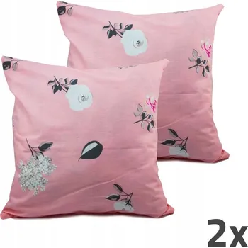 Povlak na dekorativní polštářek Home Elements Povlak na polštář, růžový, květiny, sada 2 ks