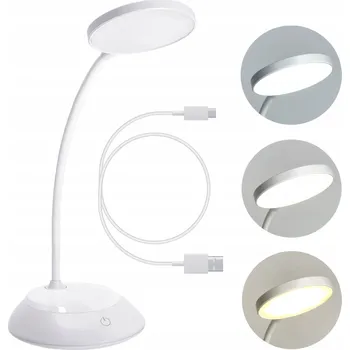 Lampička LED Stolní lampa BEZDRÁTOVÁ 5W Přenosná USB Regulace Barvy SVĚTLA BÍLÁ