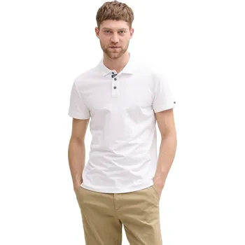 Pánské tričko Tom Tailor pánské triko s límečkem 1045630 20000 Bílá XL