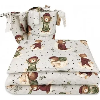 Povlečení 6-ti dílná výhod. sada s dárkem pro miminko, 135 x 100 cm, Teddy and Moon, béžová, Velikost povlečení 135x100