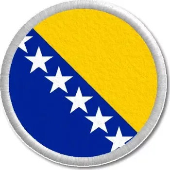 Vlajka Pelisport Bosna a Hercegovina vlajka tištěná nášivka ø 4,5 cm