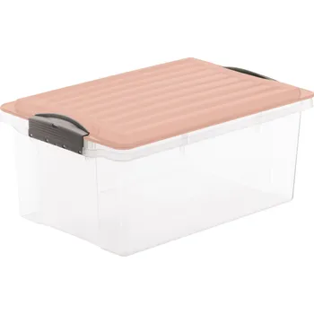 Úložný box Rotho Compact úložný box 13 l transparentní/růžový