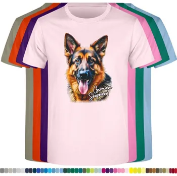 Dívčí tričko detske-levne-bavlnene-tricko-potisk-nemecky-ovcak Barva: Pink - růžová, Dětská bavlněná trička JHK: L