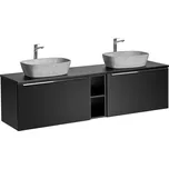 Závěsná skříňka SantaFe Anna s deskou a umyvadly 180 cm tmavě modrá