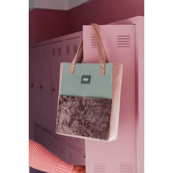 Velká kabelka MANA MANA Minimalistická Pastelová Růžová/Mátová/Fialová