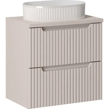 Policová skříň Závěsná skříňka Nova Cashmere Beyond II s deskou a umyvadlem 60 cm kašmírová