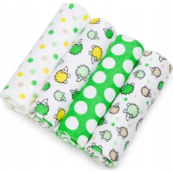 T-TOMI látkové pleny s potiskem 76 x 76 cm 4 ks, zelení ježci