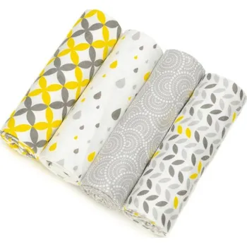 T-TOMI látkové pleny s potiskem 76 x 76 cm 4 ks, lístky