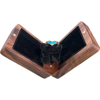 Dárková krabička Wook | dřevěná krabička na snubní prsten KINETIC - ořech 572