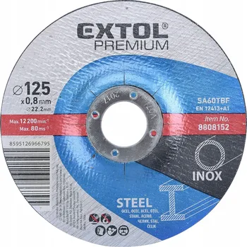 Řezný kotouč Extol Premium Řezací kotouč na ocel/nerezovou ocel, 125x0,8x22,2 mm