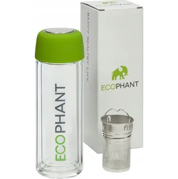 Láhev EcoPhant Premium Láhev na vodu Lahev Na Pití Skleněná Lahvička s Louhovacím Sítkem na Čaj, Vodu a Bylinky