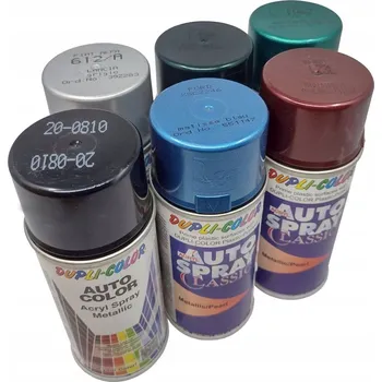 Lak na dřevo SPREJ LAK 6X150ML SADA BAREV DEKORACE METALICKÉ