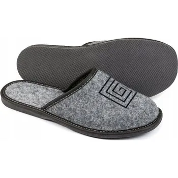 Pánské pantofle Pánské plstěné Papuče , šedé s výšivkou, pánské pantofle vel. 43