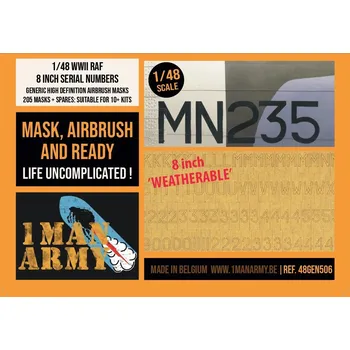 Plastikový model 1ManArmy 1/48 RAF Serial Numbers Generic Set