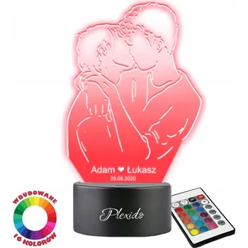 Lampička 3D LED Noční Lampa s gravírováním Dárek na Valentýna