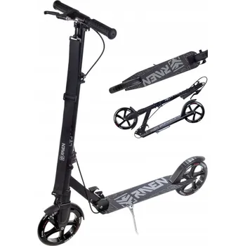 Koloběžka Skládací koloběžka Raven Straight PRO s ruční brzdou a odpružením ABEC9 200mm