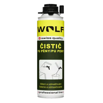 Montážní pěna Čistič PU pěny a pistole WOLF 500ml pistolový