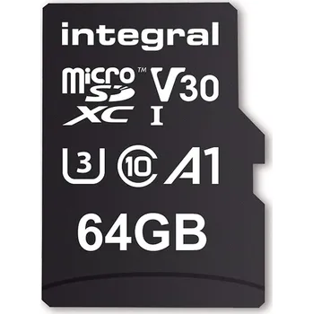Paměťová karta PAMĚŤOVÁ KARTA INTEGRAL MicroSD 64GB V30 U3 100MB/s