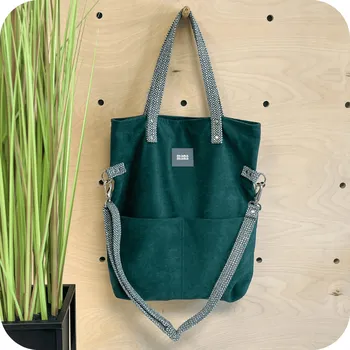 Střední kabelka MANA MANA Cube Zelená/Zelenomodrá