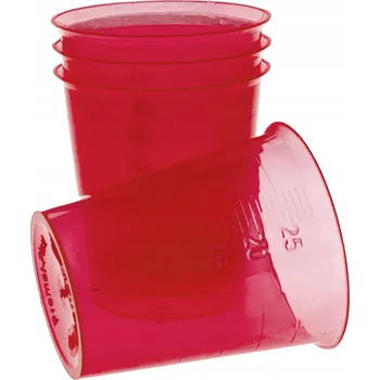 Jednorázové nádobí Skleničky kelímky na podávání léků PP 30 ml 90 ks červené