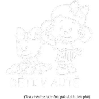 Samolepicí dekorace na vozidlo Dítě v autě Holka a holčička samolepka na auto Červená Velikost D