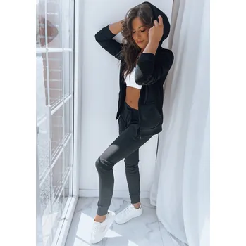 Dámská mikina Černá mikina s kapucí VICTORIA BY0327z Velikost: XL