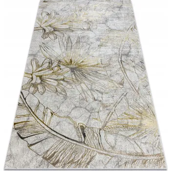 Koberec Koberec DO OBÝVÁKU GLAMOUR KVĚTY LISTY moderní strukturovaný 80x150 cm