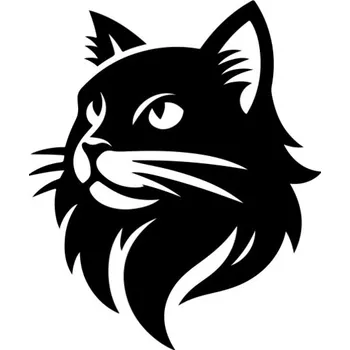 Samolepicí dekorace na vozidlo Samolepka kocouří hlava na auto a motorku, tuning nálepka (5830)