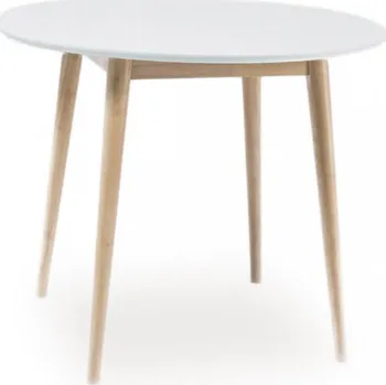 Jídelní stůl Casarredo Jídelní stůl kulatý LARSON 90x90 cm bílá/dub bělený