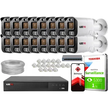 IP kamera Monitorovací sada IP KEEYO 16x LV-V-IP5M25TF-ADC 5 Mpx s funkcí odstrašení