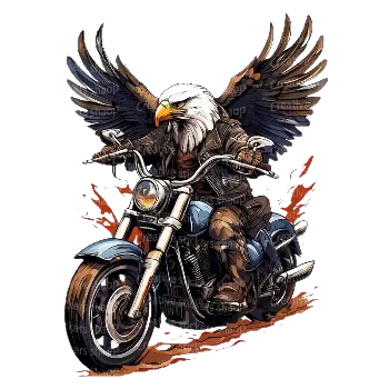 Nažehlovací obrázek - orel na motorce (dva rozměry), Velikost: Malý