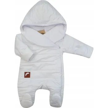 Kojenecká kombinéza Zimní kombinéza s bundou pro miminko, zateplená, bílá, velikost 80