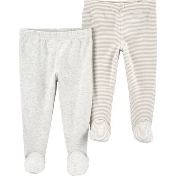 Kojenecká souprava CARTER'S Polodupačky Gray Stripes neutral 2ks 6m/vel. 68