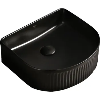 BPS-koupelny Keramické umyvadlo na desku HYD-FO-MTB-400 40x35 cm, černé matné