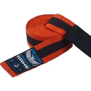 Opasek Dětský BJJ pásek (Oranžový s černým pruhem) K4 - 225 cm Ground Game