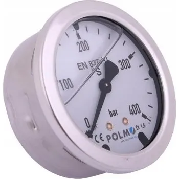 Příslušenství pro vysokotlaký čistič Glycerynový manometr M63 0-400 bar zadní připojení G1/4" POLMO POLMO MGH63K