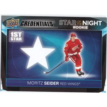 Sběratelská karetní hra 2021-22 UD Credentials MORTIZ SEIDER 1st Star of the Night