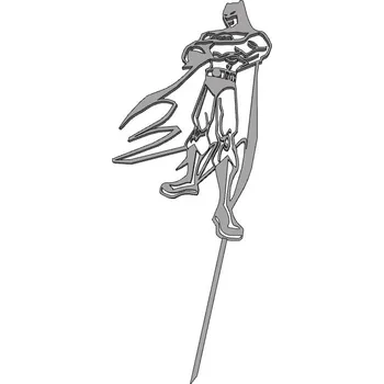 Batman - plastový zápich - Pastelová růžová