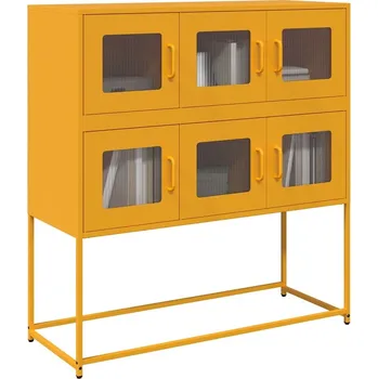 Příborník do zásuvky vidaXL Příborník 100,5 x 39 x 107 cm ocel válcovaná za studena [853426] Barva: horčicově žlutá