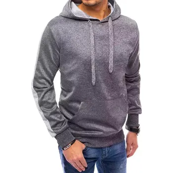 Pánská mikina Tmavě šedá pánská mikina s pruhem na rukávech BX5122 Velikost: L