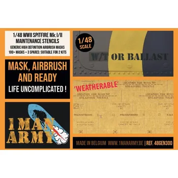 Plastikový model 1ManArmy 1/48 Spitfire Mk I/II Data Stencils Generic Set