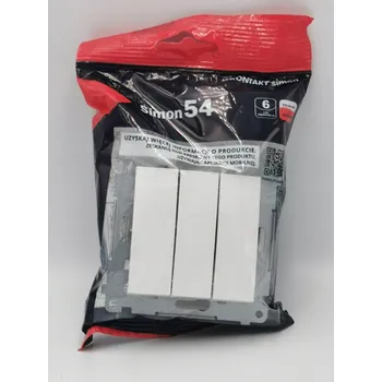 vypínač Simon 54 Trojitý vypínač bílý DW31.01/11