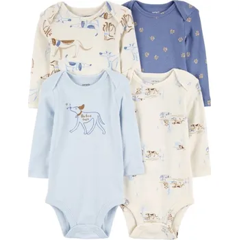 Kojenecký body CARTER'S Body dlouhý rukáv Blue/Ivory kluk 4ks 18m/vel. 86