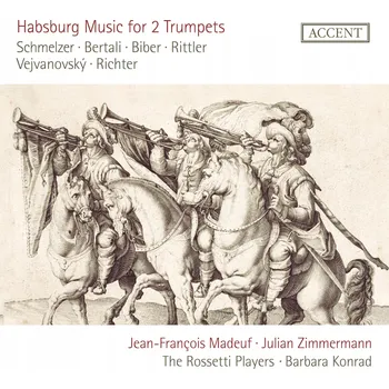 Zahraniční hudba Schmelzer - Music For Two Trumpets. Madeuf ACCENT Barbara Konrad, Jean-Francois Madeuf, Julian Zimmermann, trubka, The Rossetti Players CD