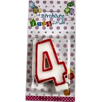 Party dekorace Dort narozeninám s číslem 4 číslice 7 cm