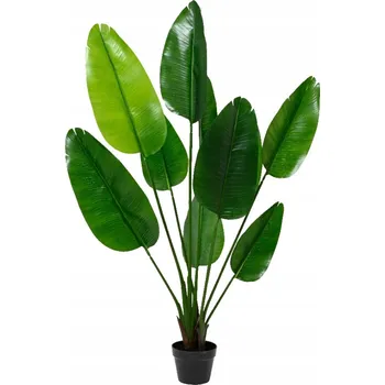 umělá květina Umělá rostlina STRELICIE zelená v květináči dekorativní VELKÉ LISTY 150 cm